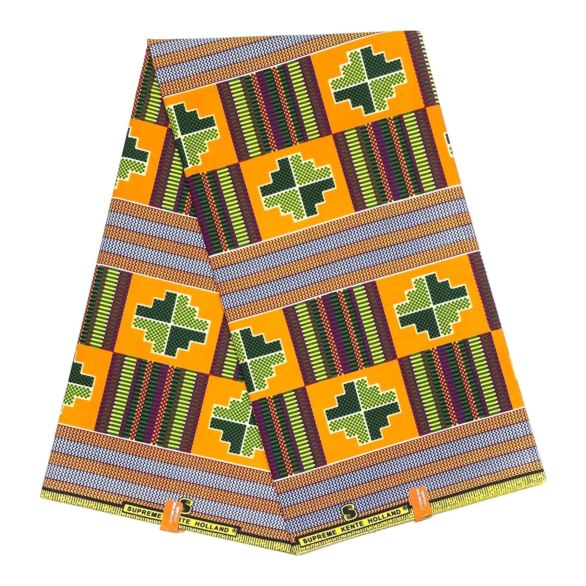 Pagne di cera africana - Tessuto di cotone da 6 iarde - SUPREME KENTE/KINTA/KITA