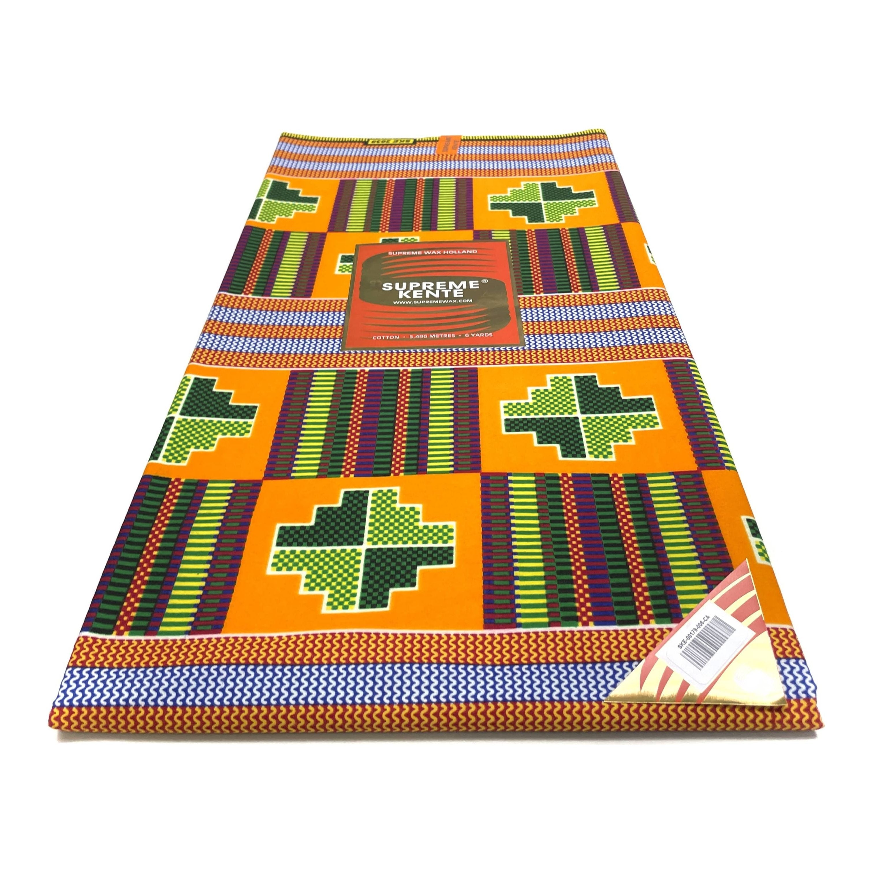 African Wax Pagne - 6 Yards Cotton Fabric - SUPREME KENTE/KINTA/KITA