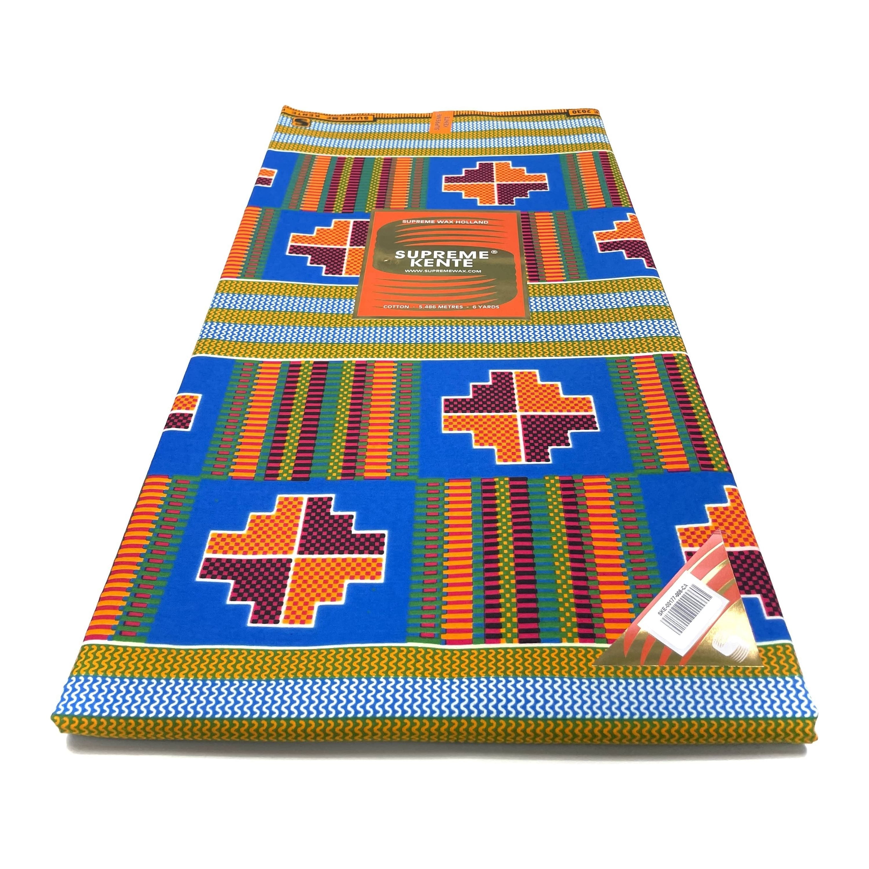 Wax Pagne Africain - Tissu 6 Yards Coton - SUPREME KENTE/KINTA/KITA