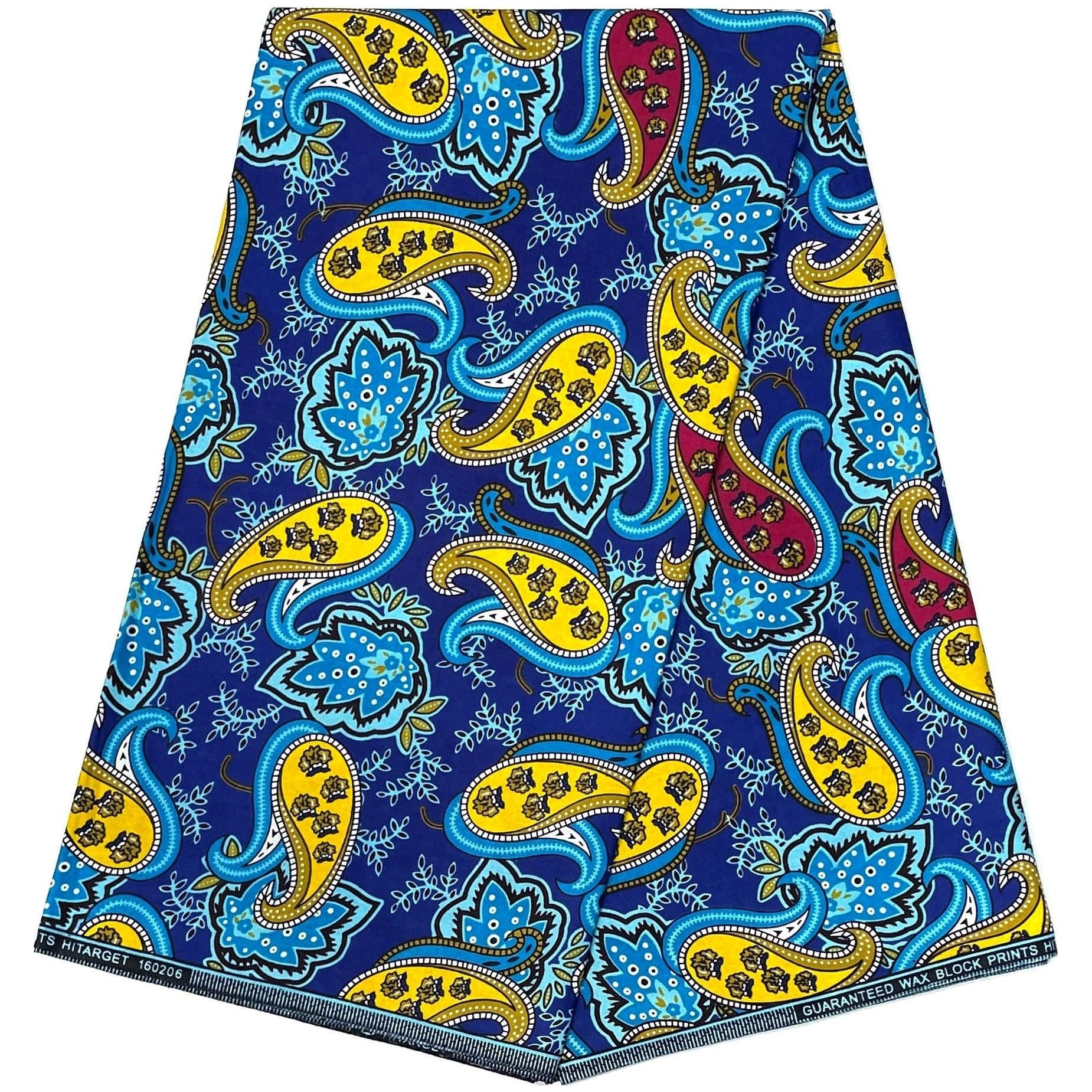 African Wax Pagne - Fabric 6 Yards 100% Cotton - BLUE