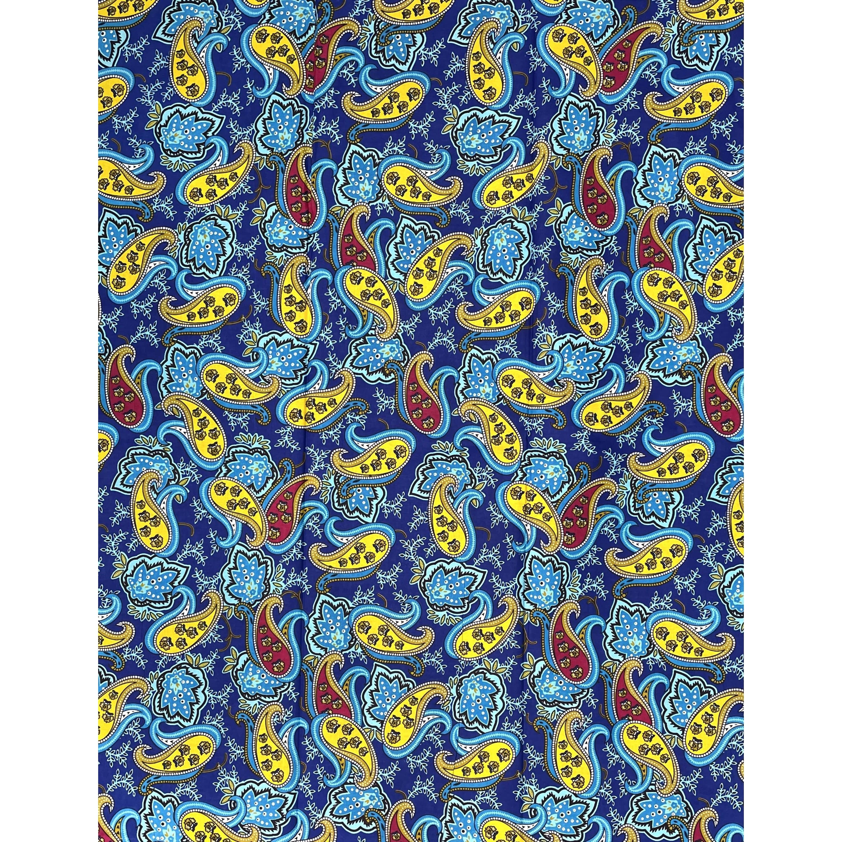 African Wax Pagne - Fabric 6 Yards 100% Cotton - BLUE