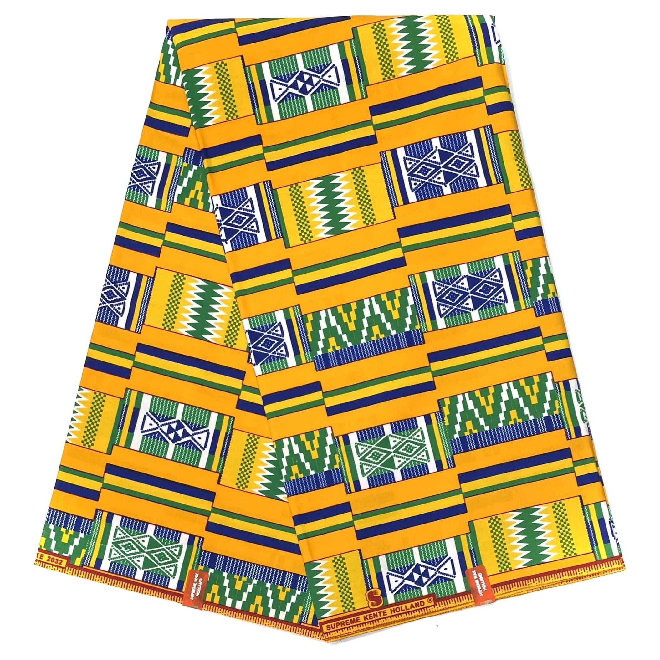 Pagne di cera africana - Tessuto di cotone da 6 iarde - SUPREME KENTE/KINTA/KITA