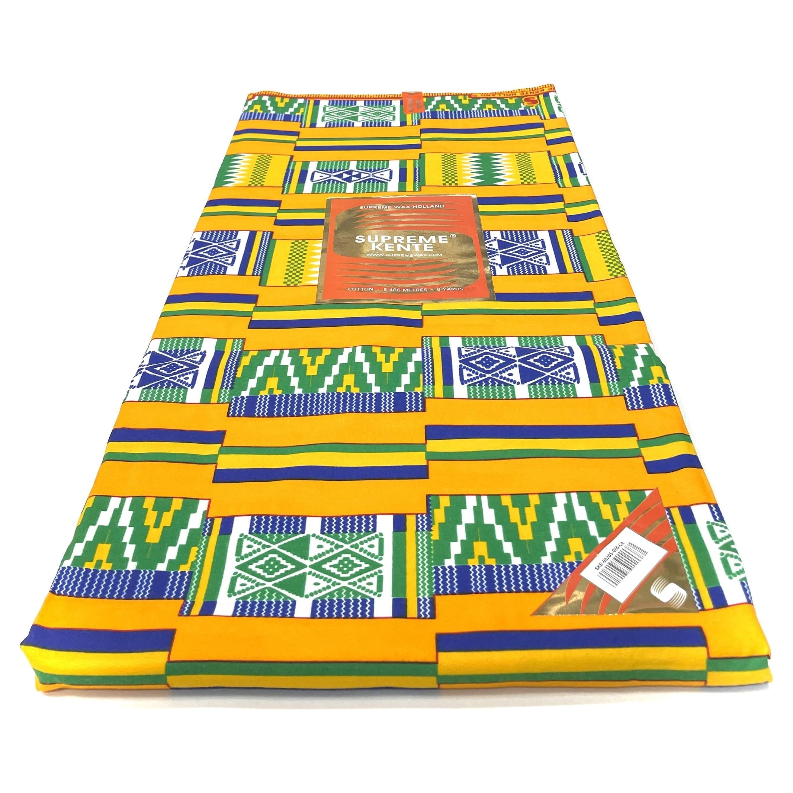 Pagne di cera africana - Tessuto di cotone da 6 iarde - SUPREME KENTE/KINTA/KITA