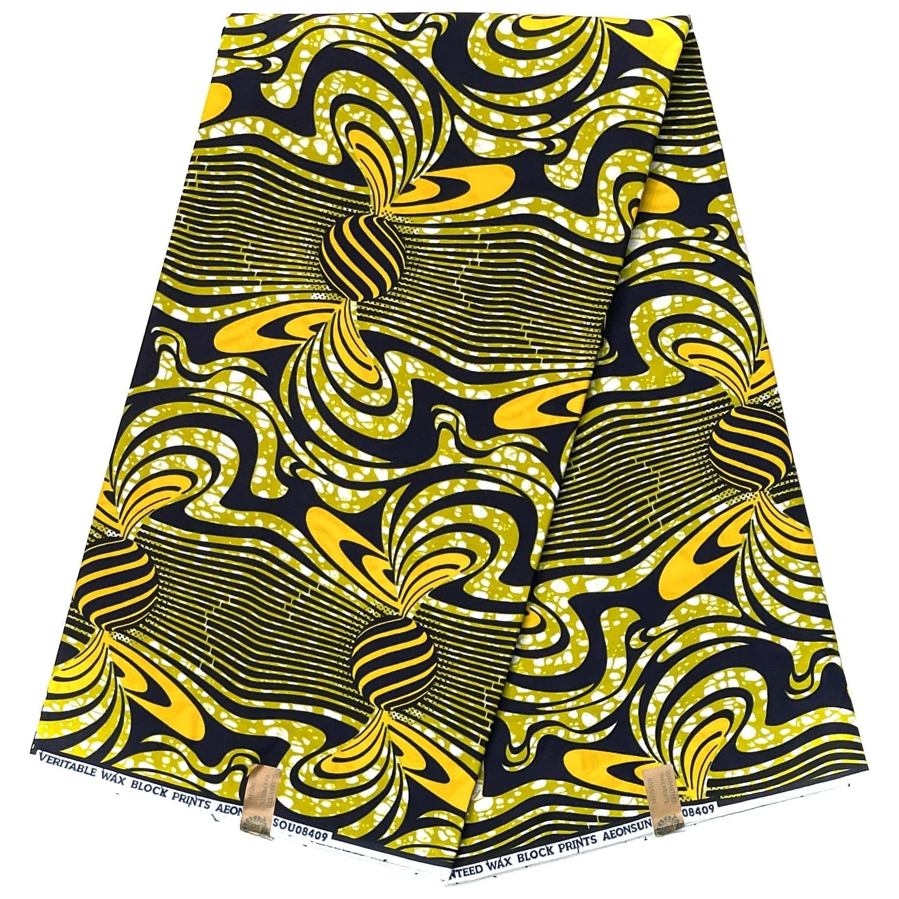 Wax Pagne Africain - Tissu 6 Yards 100% Coton - JAUNE