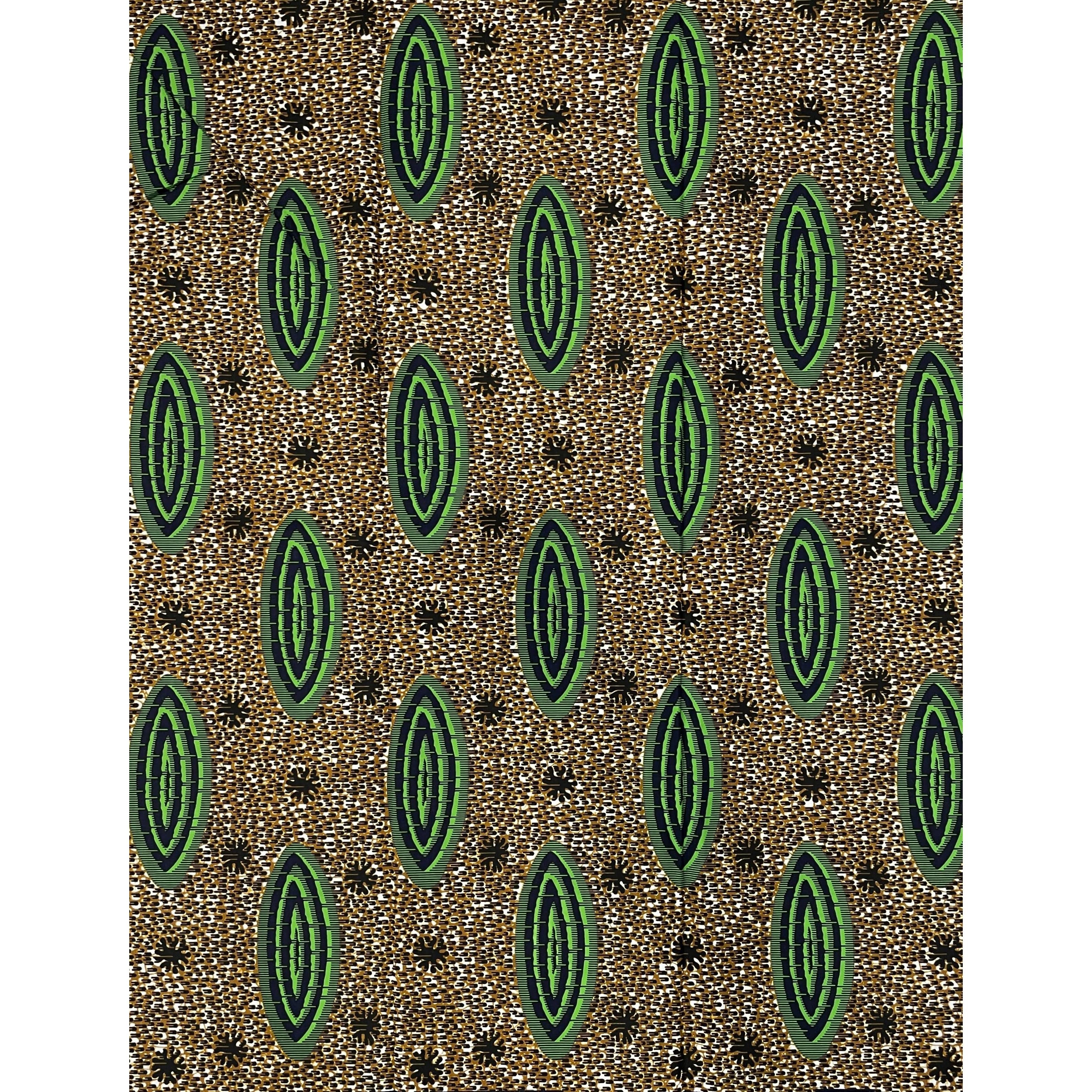 Wax Pagne Africain - Tissu 6 Yards 100% Coton - VERT