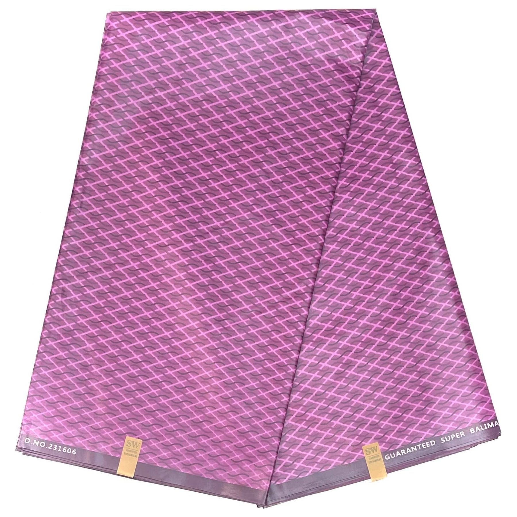 Bazin Wax Pagne Africain - Tissu 6 Yards POLYESTER - MAUVE