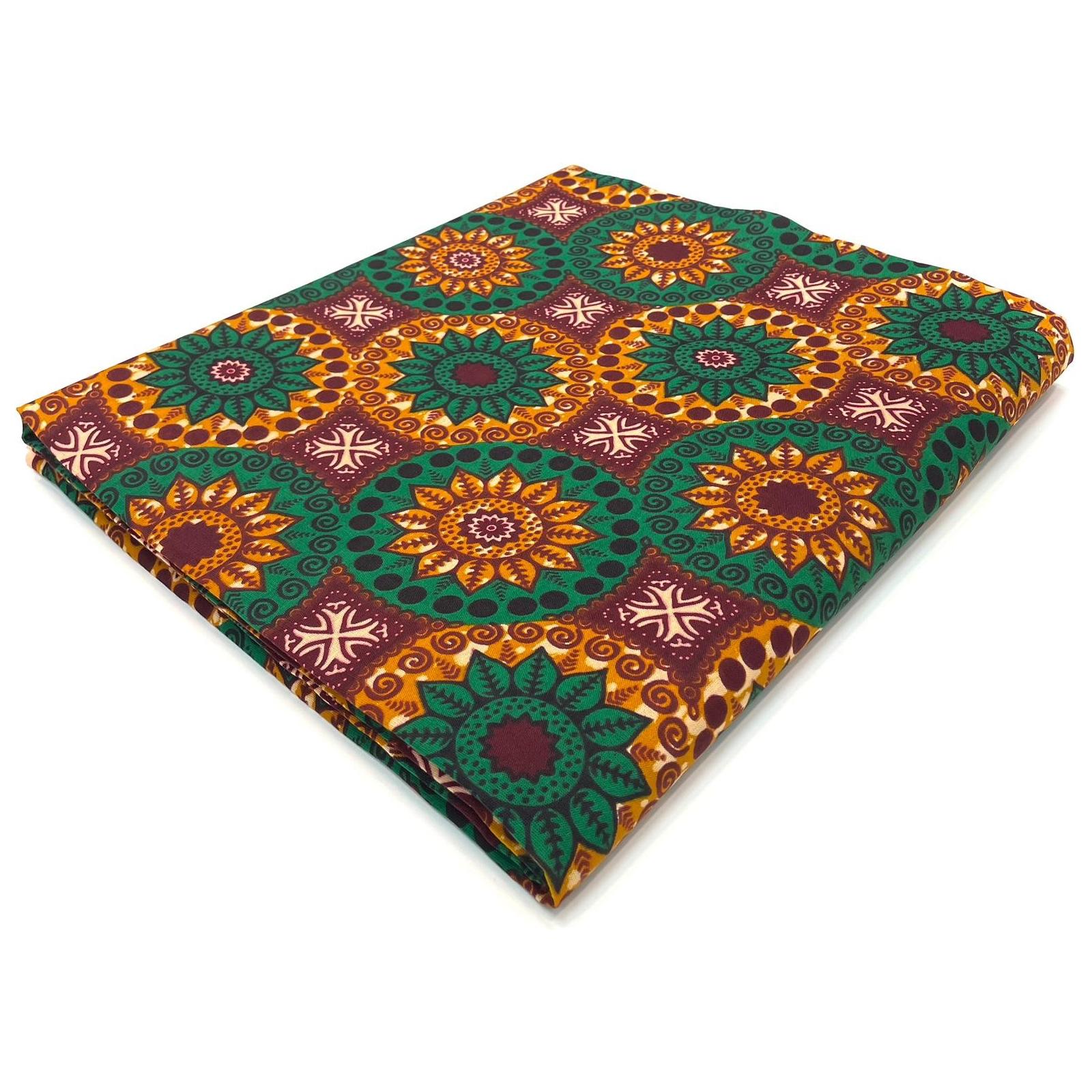 Wax African Loincloth Fabric - Coupon 2 Yards 100% Cotton - MULTI