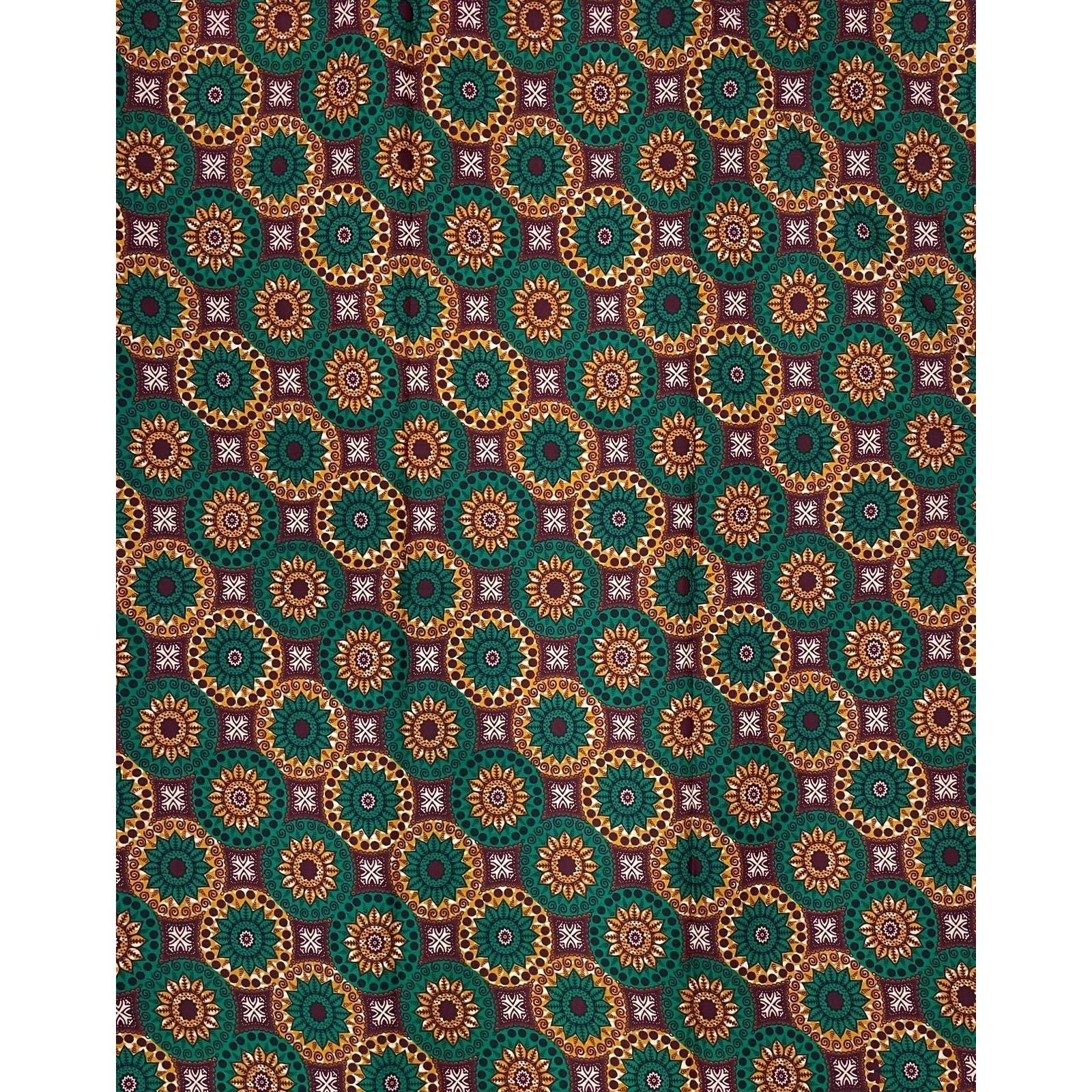 Wax Tissu Pagne Africain - Coupon 2 Yards 100% Coton - MULTI