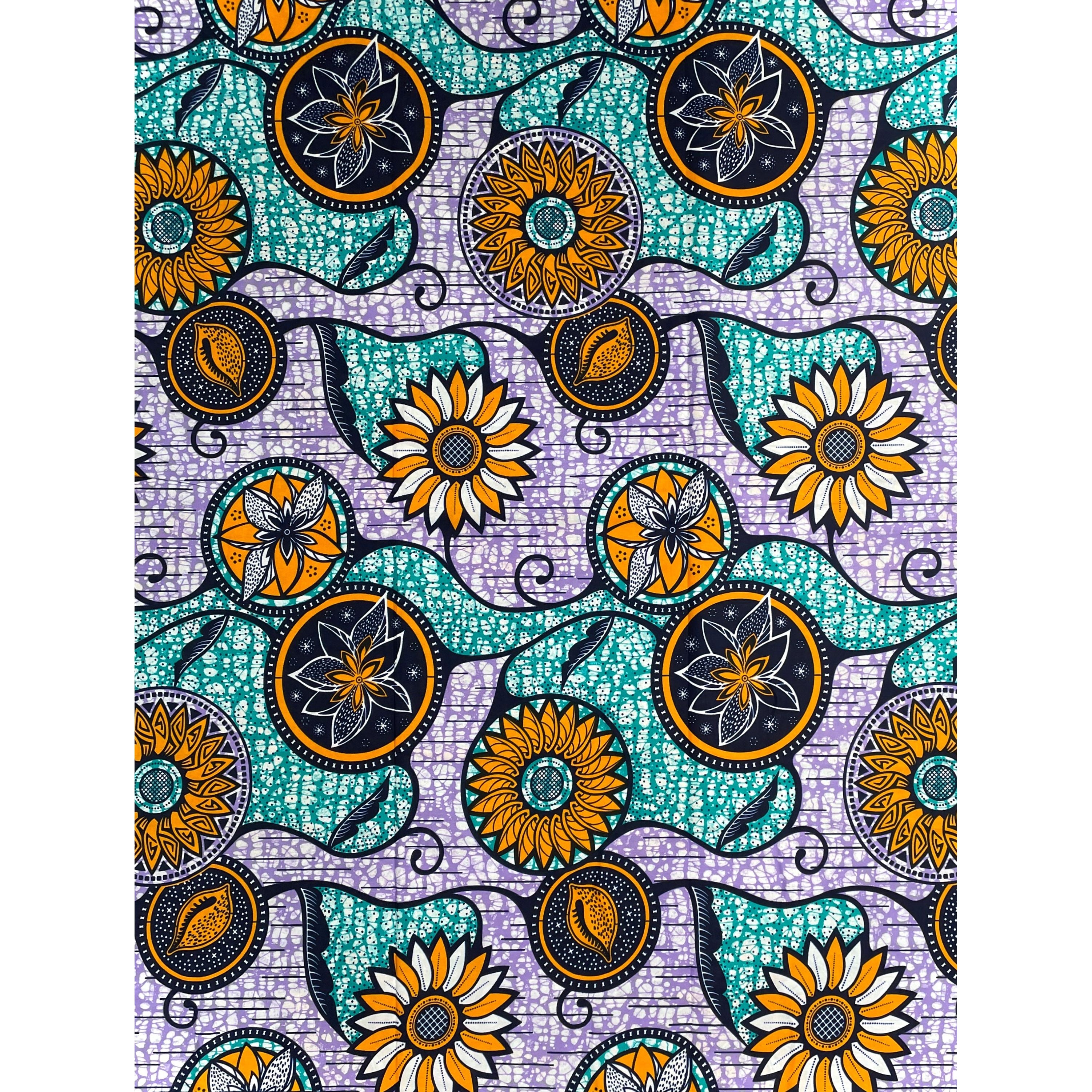 African Wax Pagne - Fabric 6 Yards 100% Cotton - MULTI