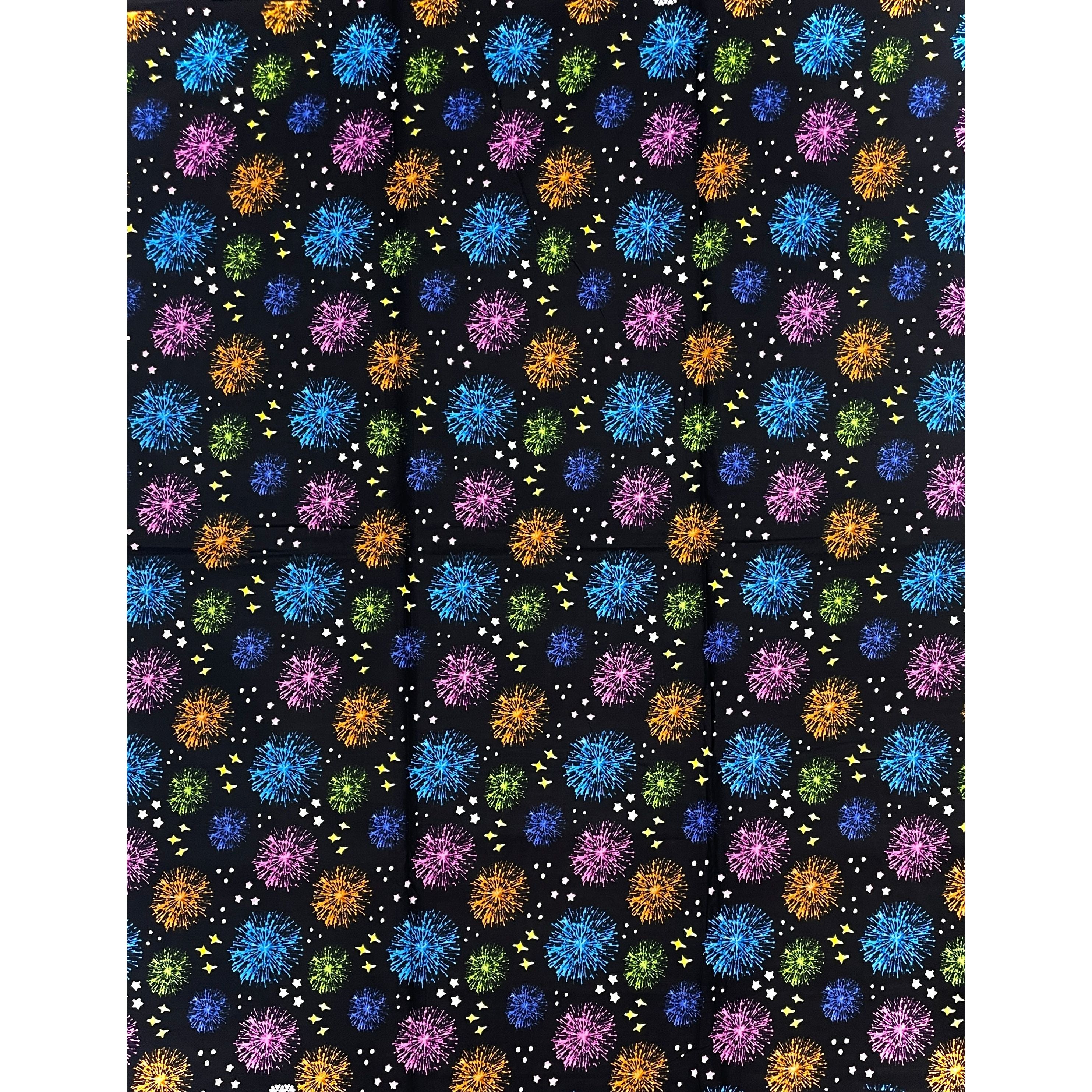 Wax Tissu Pagne Africain - Coupon 2 Yards 100% Coton - Fond NOIR